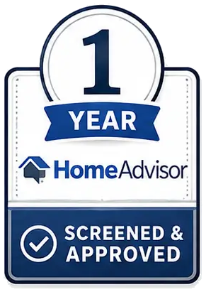 HomeAdvisor one year screened and approved badge