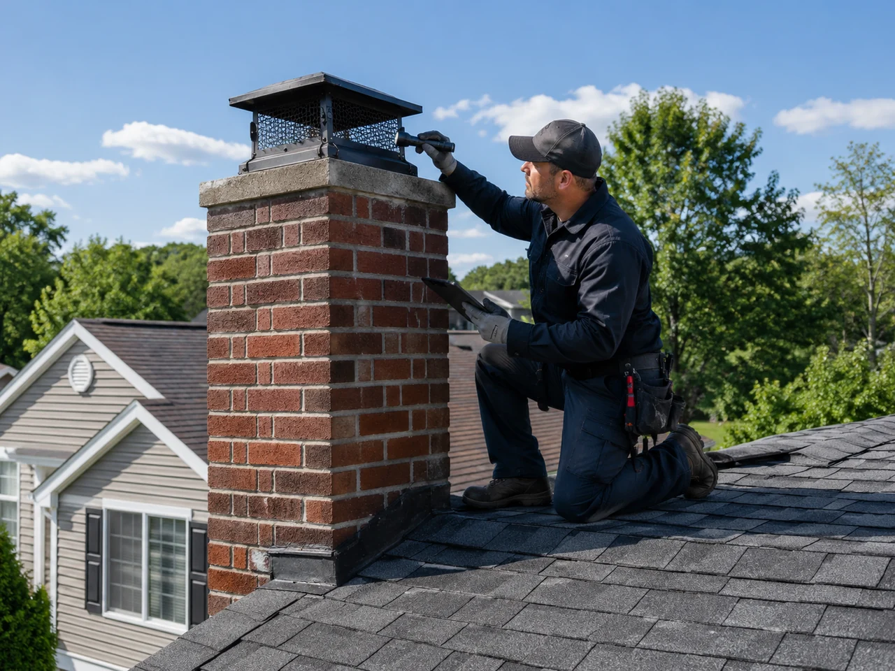 Additional example of chimney inspection and service work