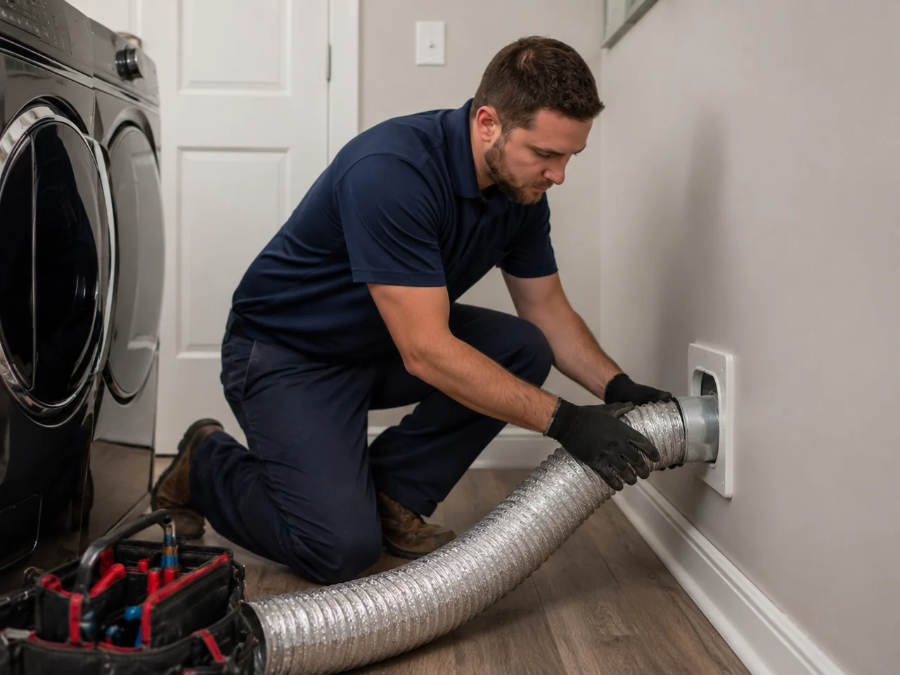 Example of dryer vent service work in a Florida home